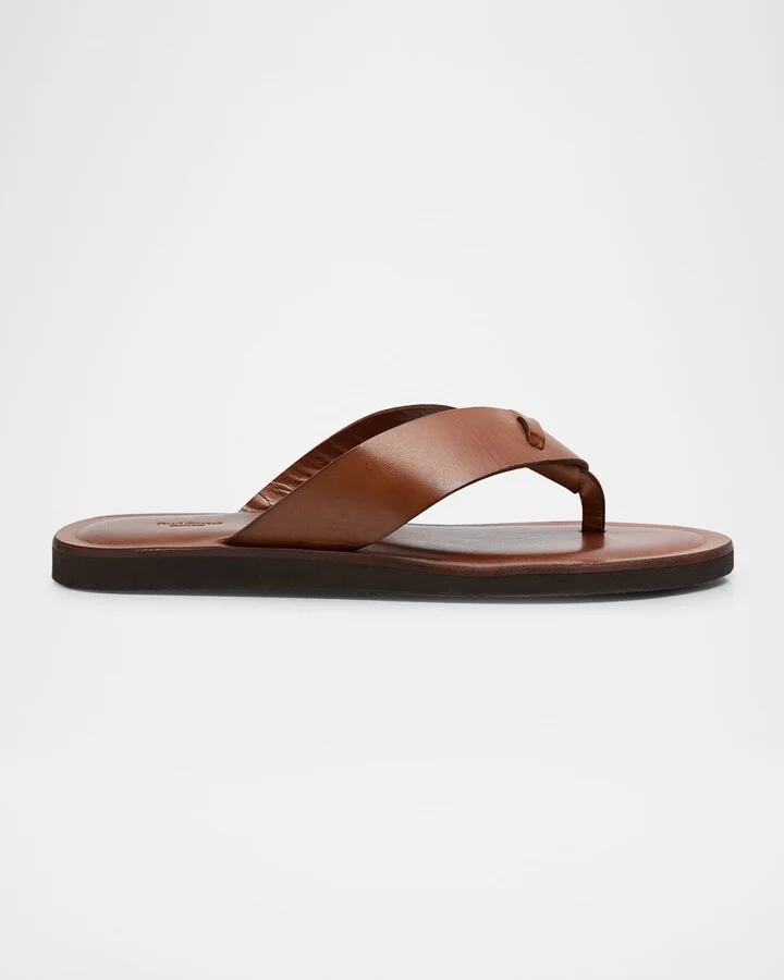 Men's Damascus Leather Flip-Flops