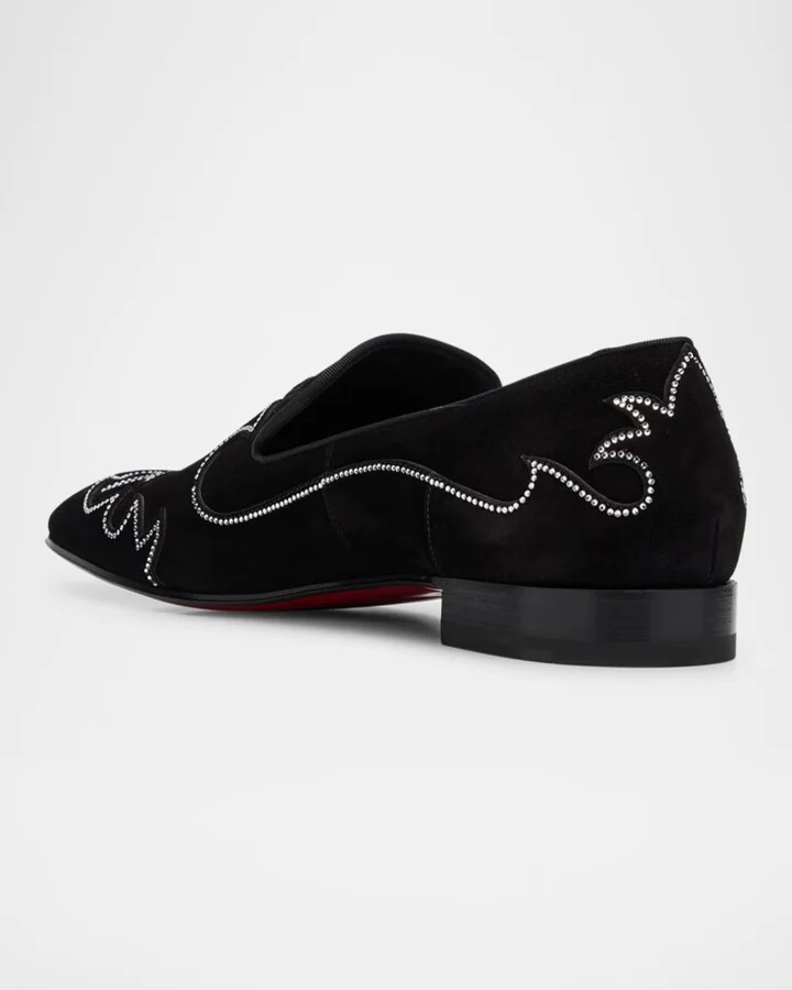 Men's Dandysiago Rhinestone and Leather Loafers - Image 4