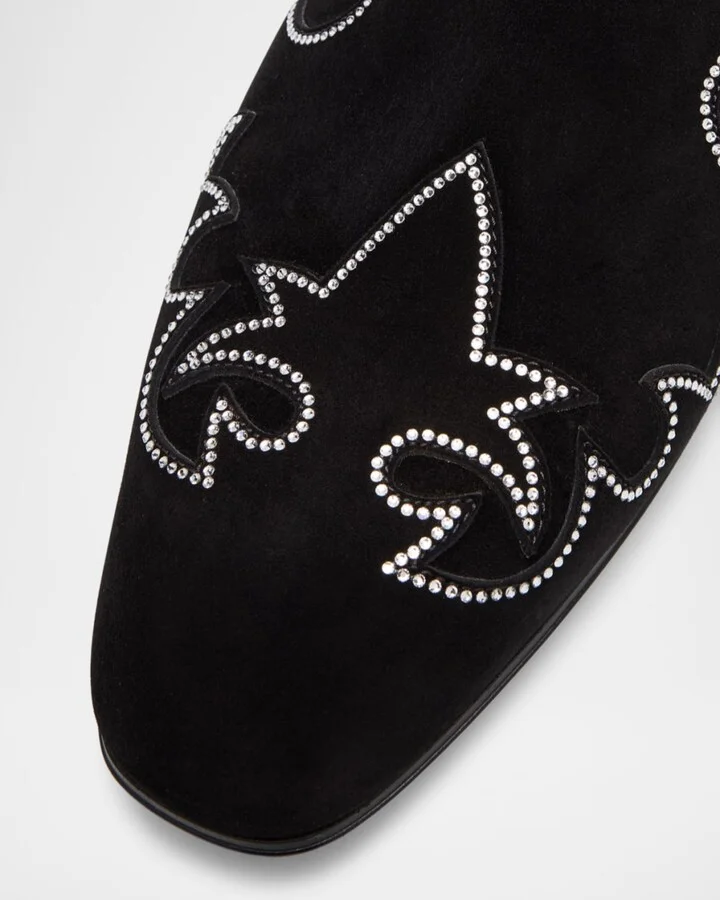 Men's Dandysiago Rhinestone and Leather Loafers - Image 9
