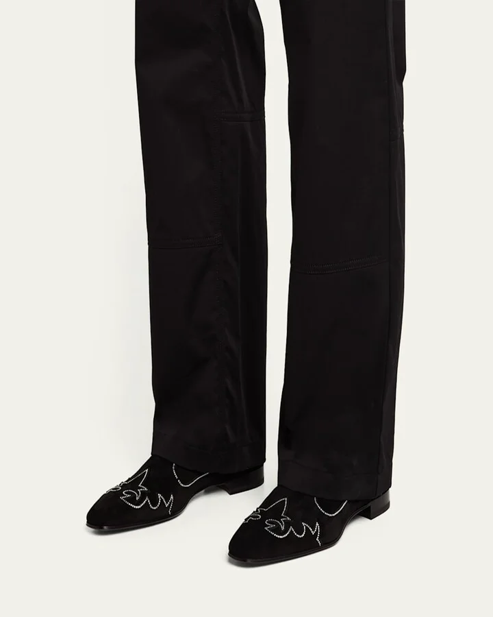 Men's Dandysiago Rhinestone and Leather Loafers - Image 4