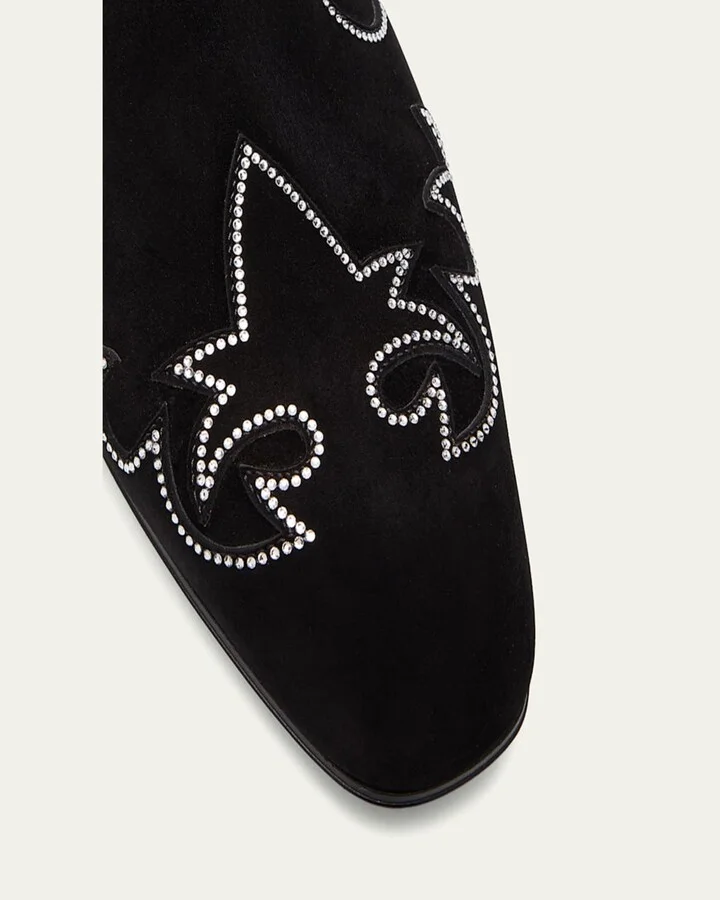 Men's Dandysiago Rhinestone and Leather Loafers - Image 5