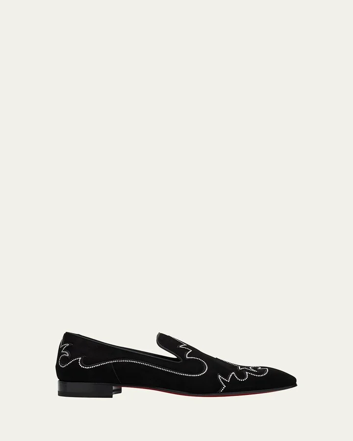 Men's Dandysiago Rhinestone and Leather Loafers