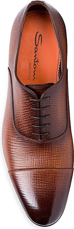 Men's Darian Embossed Leather Dress Shoes - Brown - Size 7 - Image 4