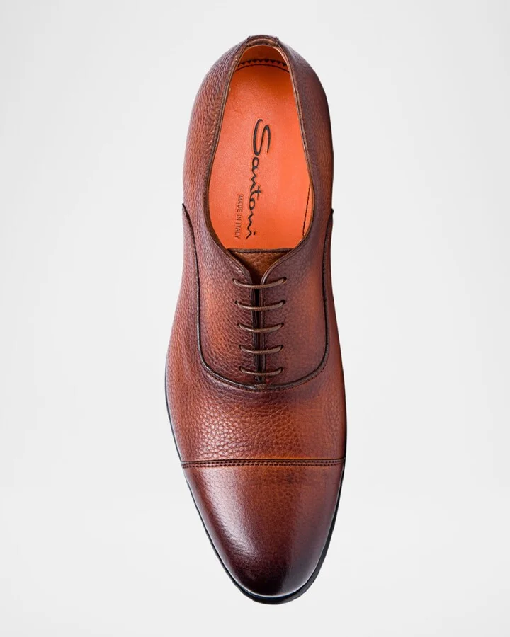 Men's Darian Grained Leather Oxfords - Image 3