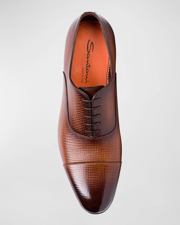 Men's Darian Textured Leather Oxfords - Image 3