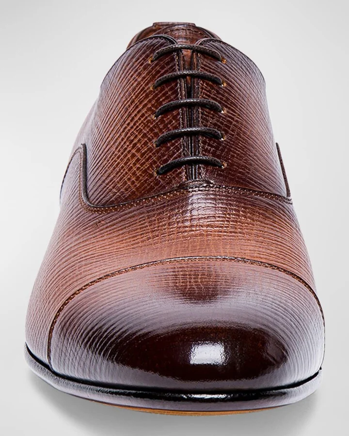 Men's Darian Textured Leather Oxfords - Image 4