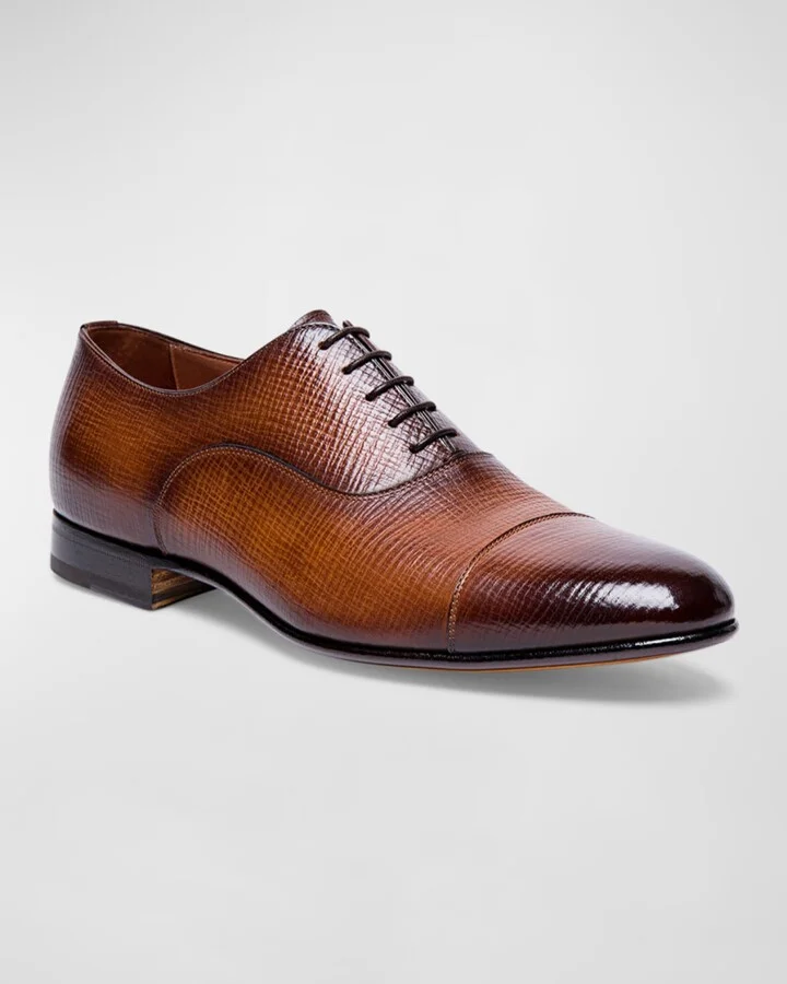 Men's Darian Textured Leather Oxfords - Image 5