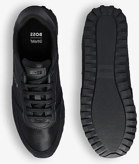Mens Dark Blue Logo-Embossed Mesh and Suede Low-Top Trainers Eur 47 / 13 Uk Men - Image 3