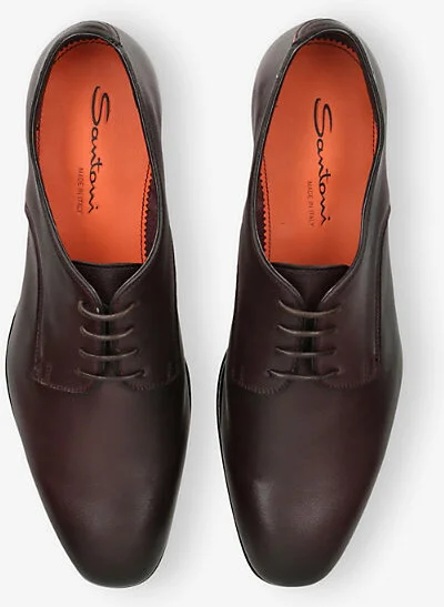 Mens Dark Brown Adrian Blake Leather Derby Shoes Eur 44 / 10 Uk Men - Image 2