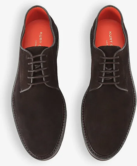 Mens Dark Brown Aiden Lace-Up Suede Derby Shoes Eur 45 / 11 Uk Men - Image 2