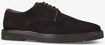 Mens Dark Brown Aiden Lace-Up Suede Derby Shoes Eur 45 / 11 Uk Men