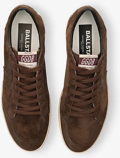 Mens Dark Brown Ball Star Exclusive Suede Low-Top Trainers Eur 41 / 7 Uk Men - Image 2