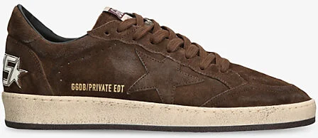 Mens Dark Brown Ball Star Exclusive Suede Low-Top Trainers Eur 41 / 7 Uk Men