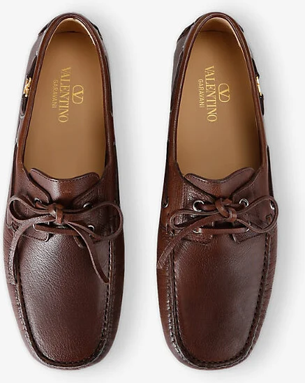 Mens Dark Brown Brand-Plaque Leather Shoes Eur 43 / 9 Uk Men - Image 2
