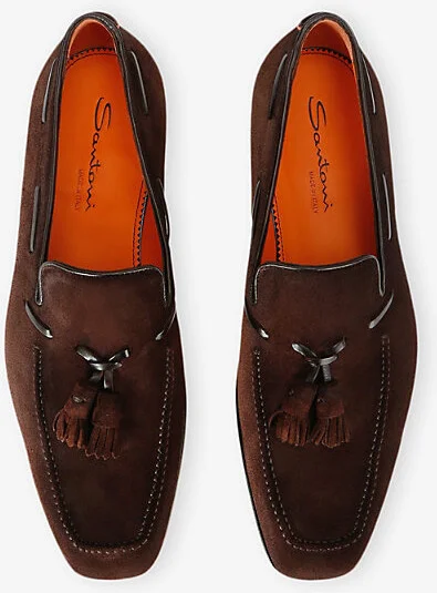 Mens Dark Brown Brando Blake Tasselled Suede Loafers Eur 42.5 / 8.5 Uk Men - Image 2