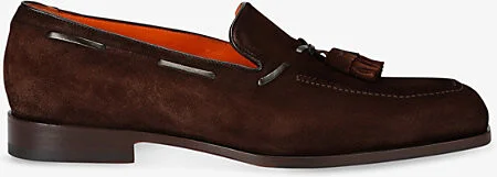 Mens Dark Brown Brando Blake Tasselled Suede Loafers Eur 42.5 / 8.5 Uk Men