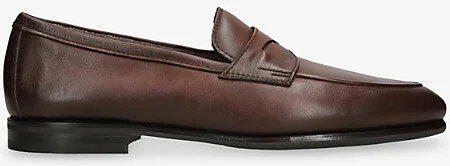 Mens Dark Brown Carlo Leather Penny Loafers Eur 44 / 10 Uk Men