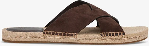 Mens Dark Brown Crossover Suede Espadrilles Eur 42 / 8 Uk Men