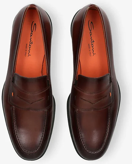 Mens Dark Brown Easy Leather Loafers Eur 45 / 11 Uk Men - Image 2