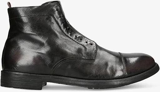 Mens Dark Brown Hive No-Lace Leather Ankle Boots Eur 44 / 10 Uk Men