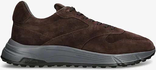 Mens Dark Brown Hyperlight Branded Suede Low-Top Trainers Eur 40 / 6 Uk Men