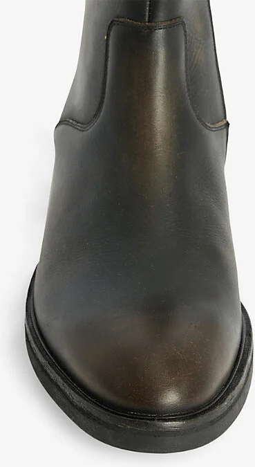 Mens Dark Brown Lang Logo-Embossed Leather Ankle Boots Eur 40 / 6 Uk Men - Image 2