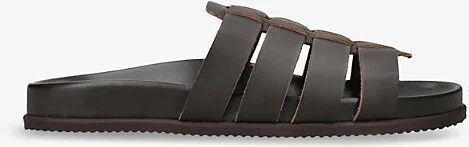 Mens Dark Brown Laodamas Leather Gradiator Flat Sandals Eur 41 / 7 Uk Men