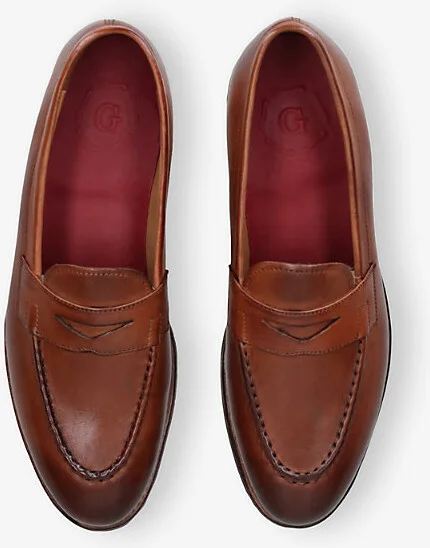 Mens Dark Brown Lloyd Leather Loafers Eur 42.5 / 8.5 Uk Men - Image 2