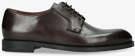 Mens Dark Brown New Classic Flex Leather Derby Shoes Eur 45 / 11 Uk Men