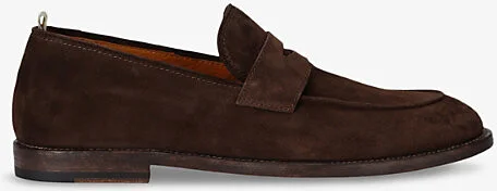 Mens Dark Brown Opera Contrast-Sole Suede Loafers Eur 40 / 6 Uk Men