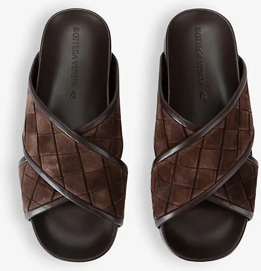 Mens Dark Brown Tarik Woven Leather Sandals Eur 45 / 11 Uk Men - Image 2
