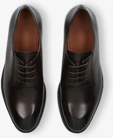 Mens Dark Brown Torino Leather Derby Shoes Eur 44 / 10 Uk Men - Image 2