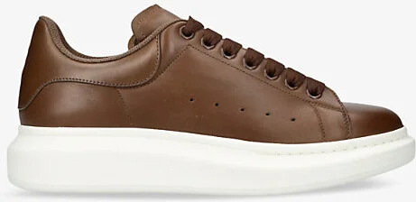 Mens Dark Brown Tuscan Platform Leather Low-Top Trainers Eur 40 / 6 Uk Men