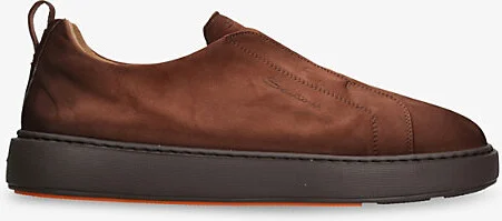 Mens Dark Brown Victory Suede Low-Top Trainers Eur 42.5 / 8.5 Uk Men