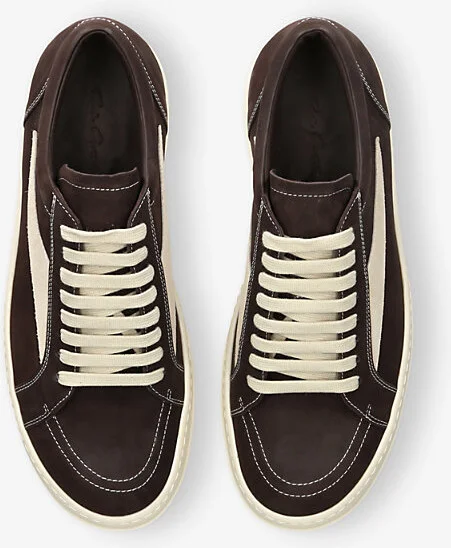 Mens Dark Brown Vintage Nubuck-Leather Trainers Eur 40 / 6 Uk Men - Image 2