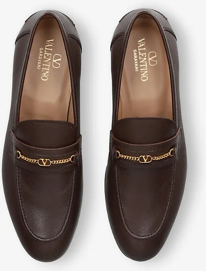 Mens Dark Brown Vlogo 2 Leather Loafers Eur 46 / 12 Uk Men - Image 2