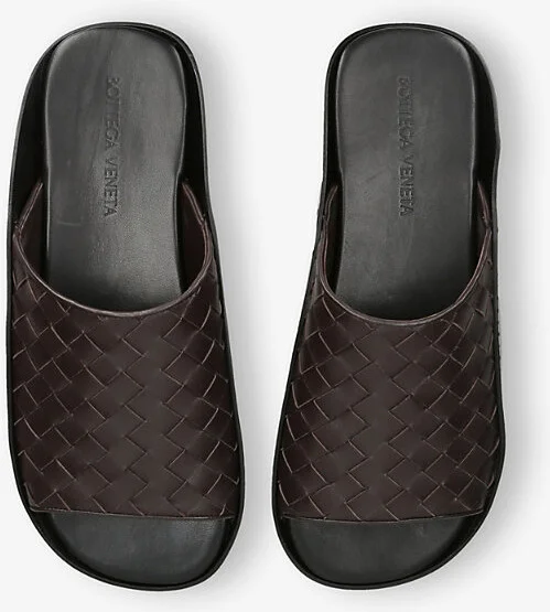 Mens Dark Brown Wave Leather Sandals Eur 45 / 11 Uk Men - Image 2