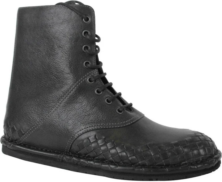 Men's Dark Gray Leather Side Zipper Boots 456529 2015