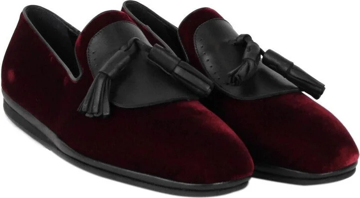 Men's Dark Red Finnegan Velvet Tassel Loafer 656327 - Image 4