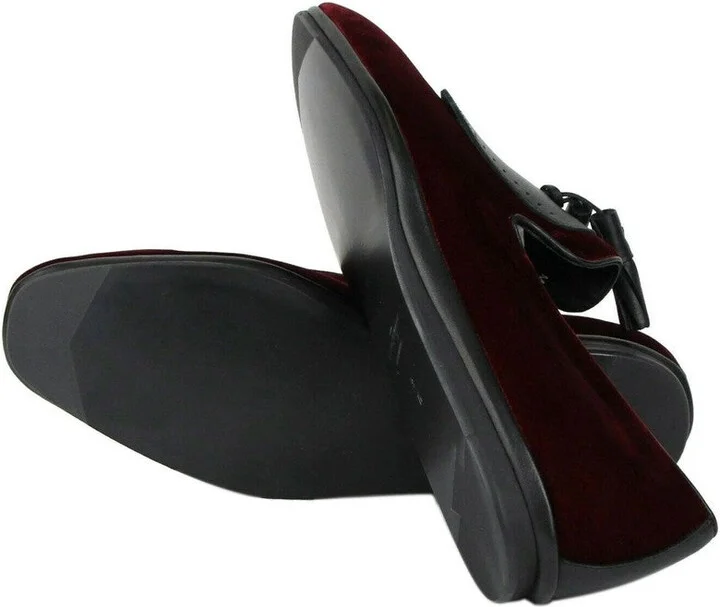 Men's Dark Red Finnegan Velvet Tassel Loafer 656327 - Image 8