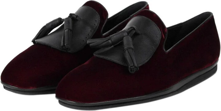 Men's Dark Red Finnegan Velvet Tassel Loafer 656327 - Image 2