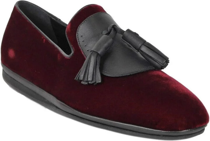 Men's Dark Red Finnegan Velvet Tassel Loafer 656327