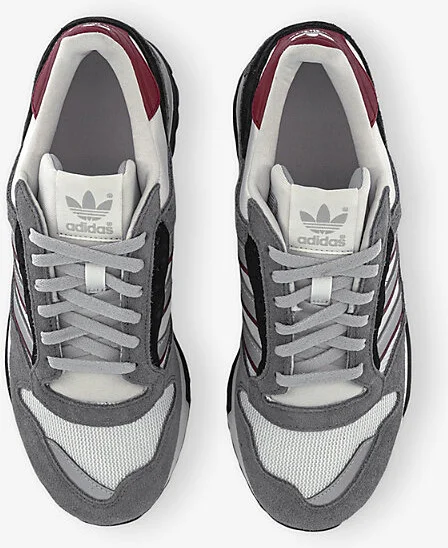Mens Dash Grey Silver Metalli Zx 600 Suede, Mesh and Woven Low-Top Trainers 10.5 - Image 2