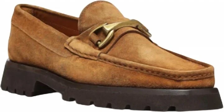 Men's Davey Treated Suede Loafer In Cognac