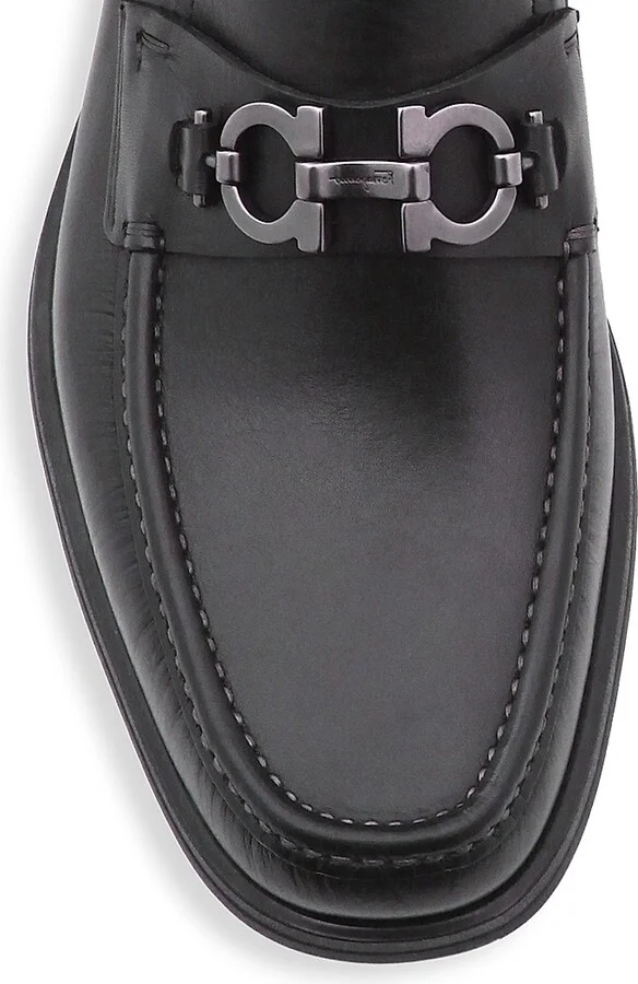 Men's David Gancini Bit Leather Loafers - Nero - Size 8.5 - Image 4