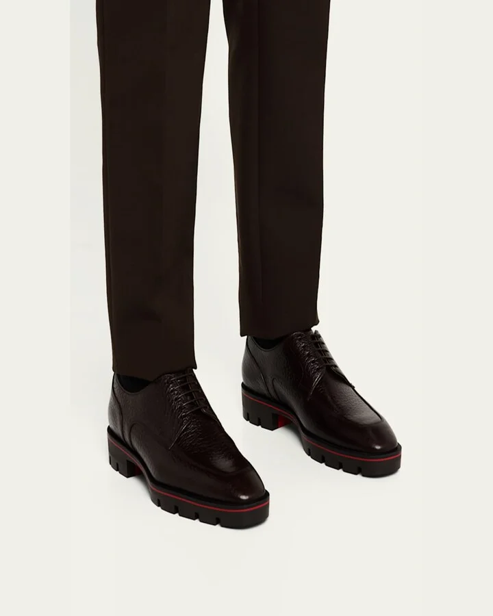 Men's Davisol Grained Leather Derby Shoes - Image 3