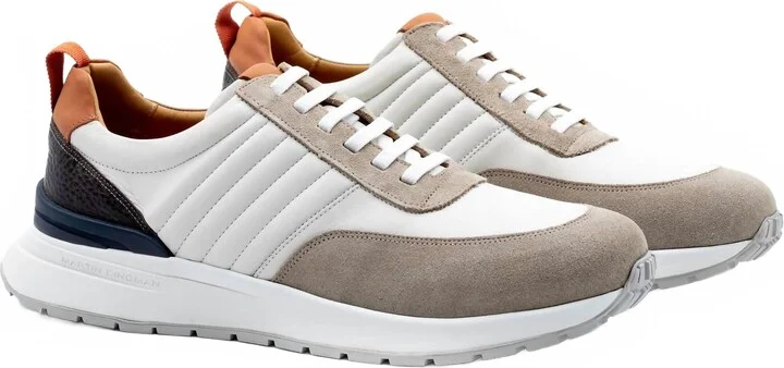 Men's Dawson Glove Leather Sneakers In White/sand