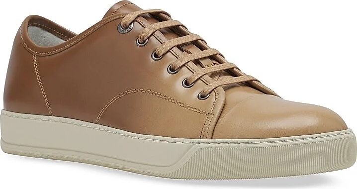 Men's DBB1 Gradation Leather Sneakers - Camel Beige - Size 10 - Image 2