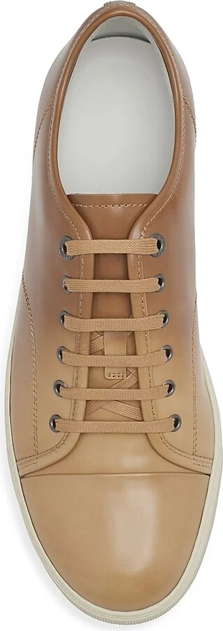 Men's DBB1 Gradation Leather Sneakers - Camel Beige - Size 10 - Image 6
