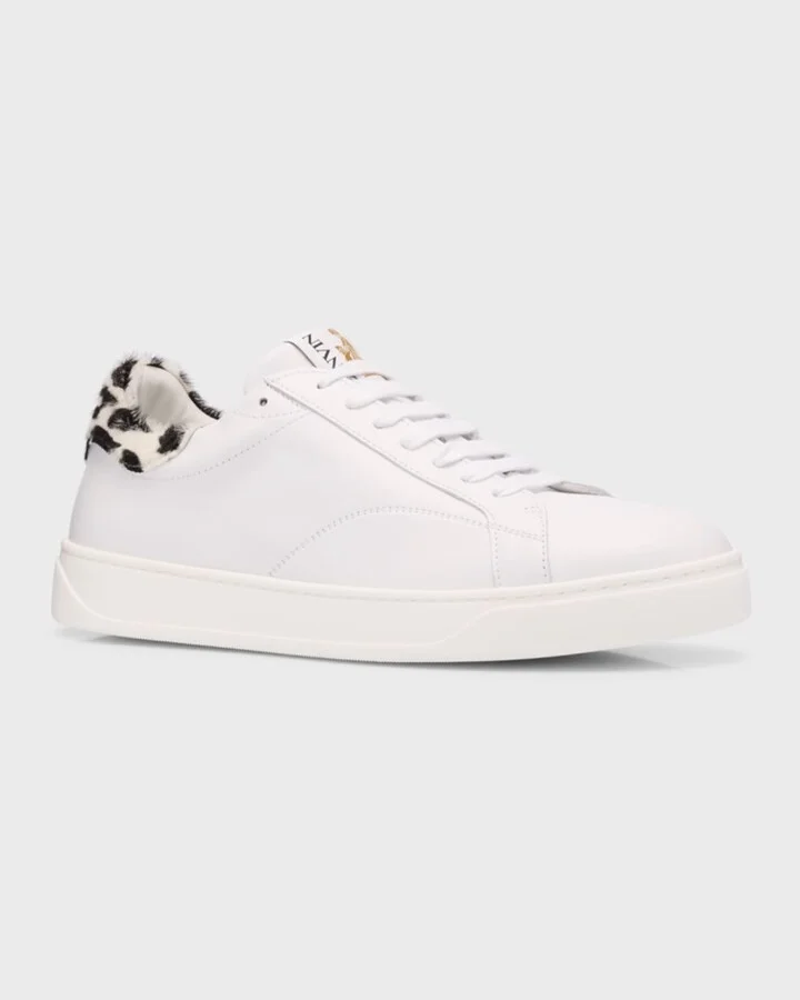 Men's DDB0 Leather and Calf Hair Low-Top Sneakers - Image 7